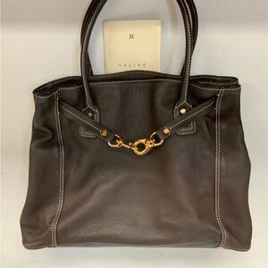 Celine Vintage Brown a shoulder bag.